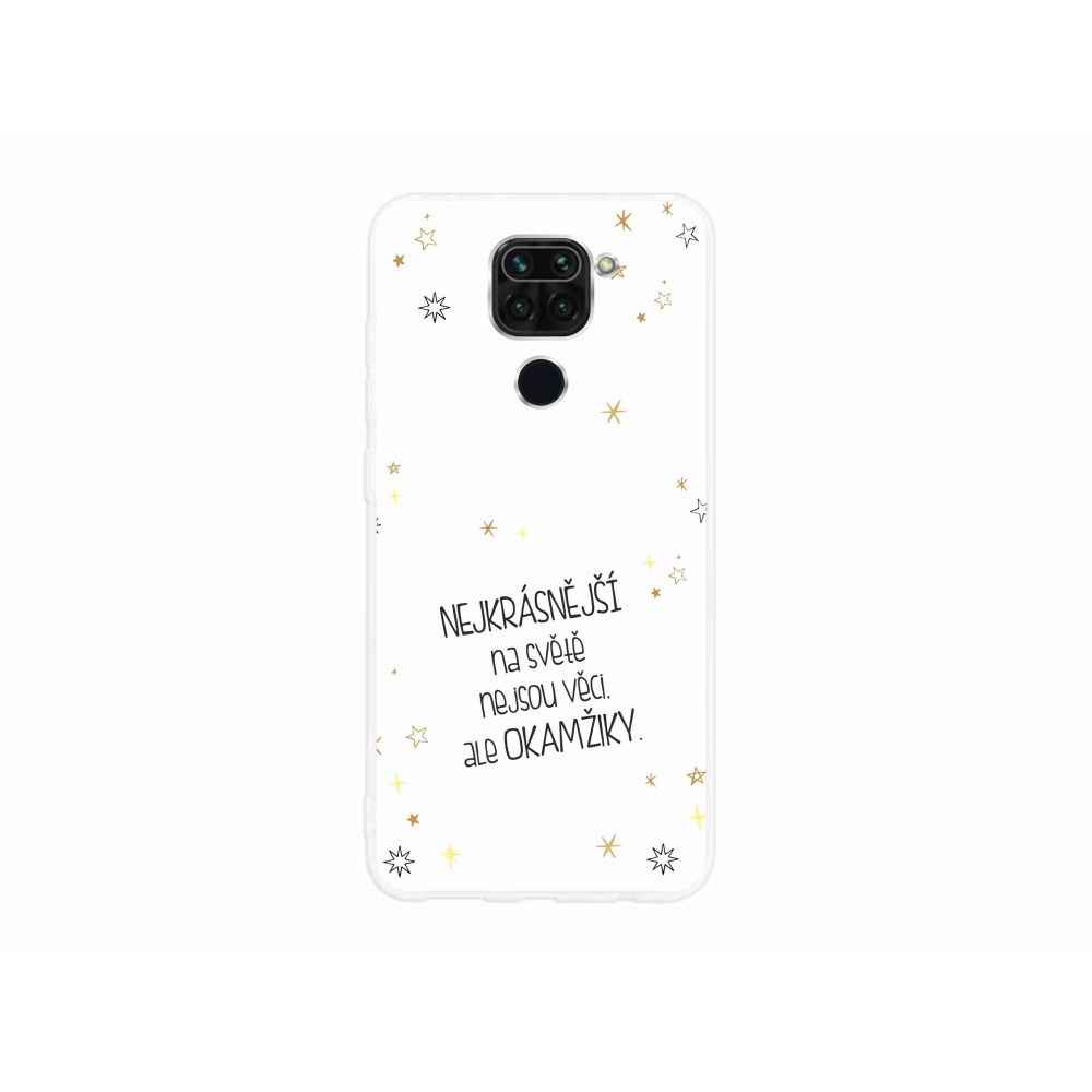 Gelový kryt mmCase na Xiaomi Redmi Note 9 - citát 4 bílé pozadí