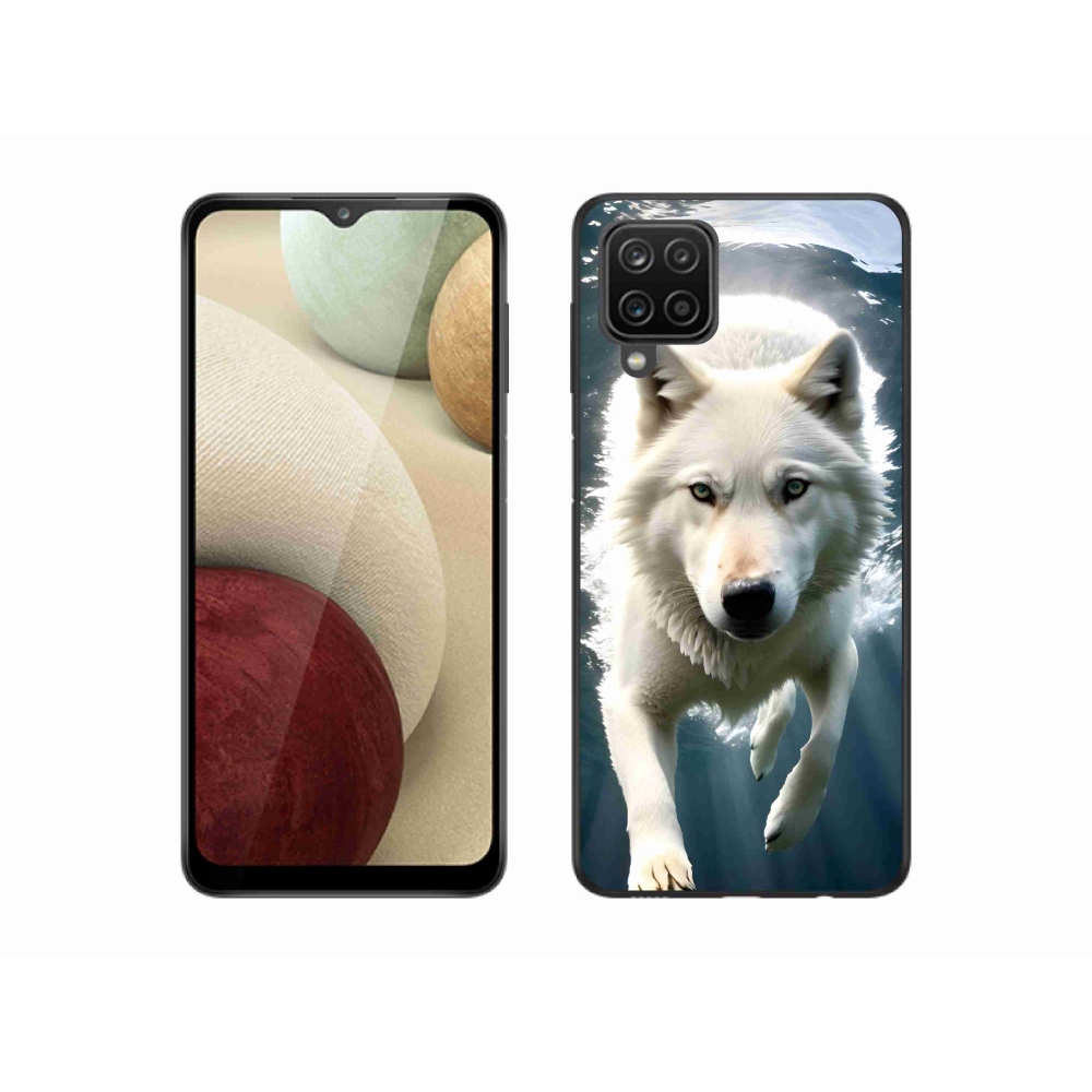 Gelový kryt mmCase na Samsung Galaxy M12 - bílý vlk