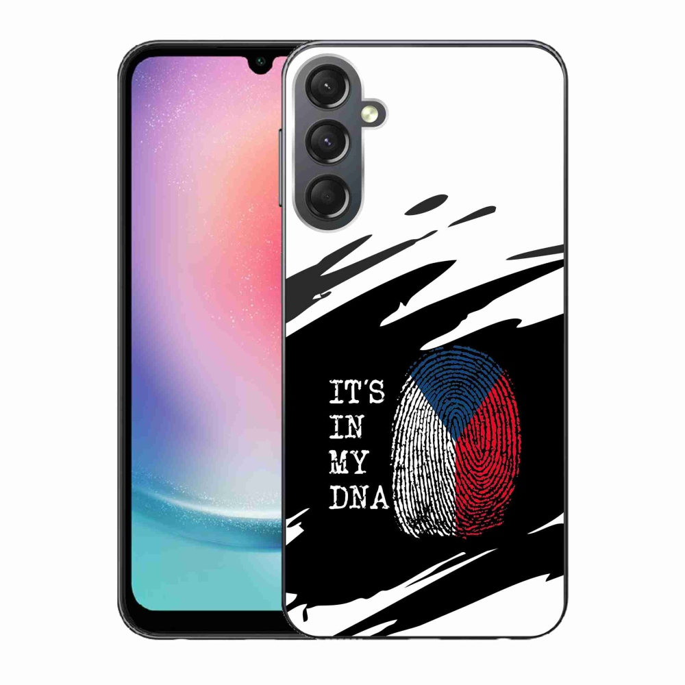 Gelový kryt mmCase na Samsung Galaxy A24 - vlajka otisk prstu černobílé pozadí