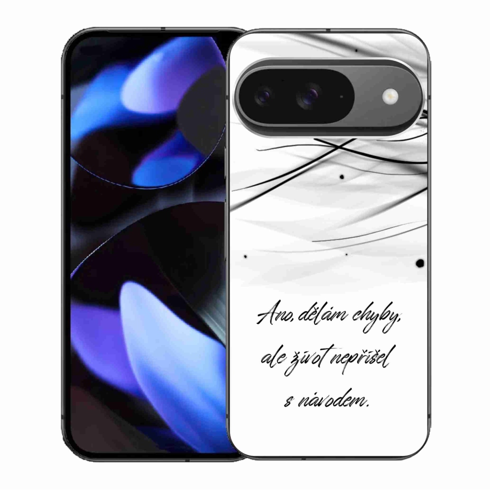 Gelový kryt mmCase na Google Pixel 9/9 Pro - citát bílé pozadí