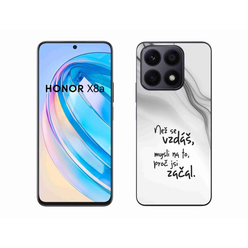 Gelový kryt mmCase na Honor X8a - citát 2 bílé pozadí