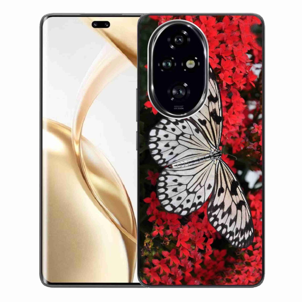 Gelový kryt mmCase na Honor 200 Pro 5G - černobílý motýl 1
