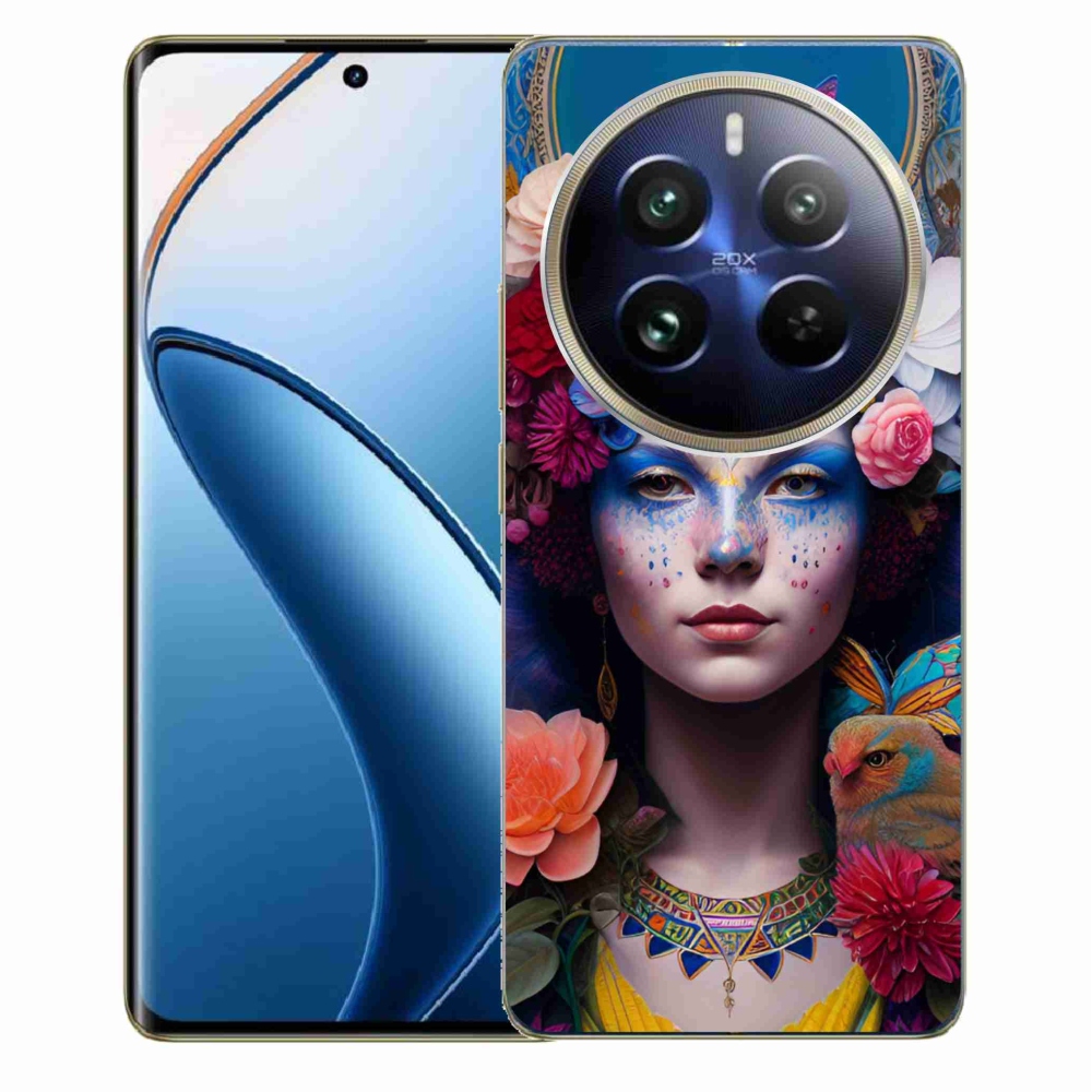 Gelový kryt mmCase na Realme 12 Pro 5G/12 Pro+ 5G - žena s květinami
