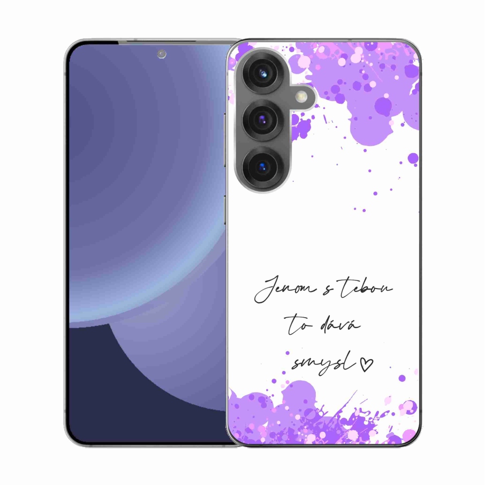 Gelový kryt mmCase na Samsung Galaxy S25 - zamilovaný text bílé pozadí