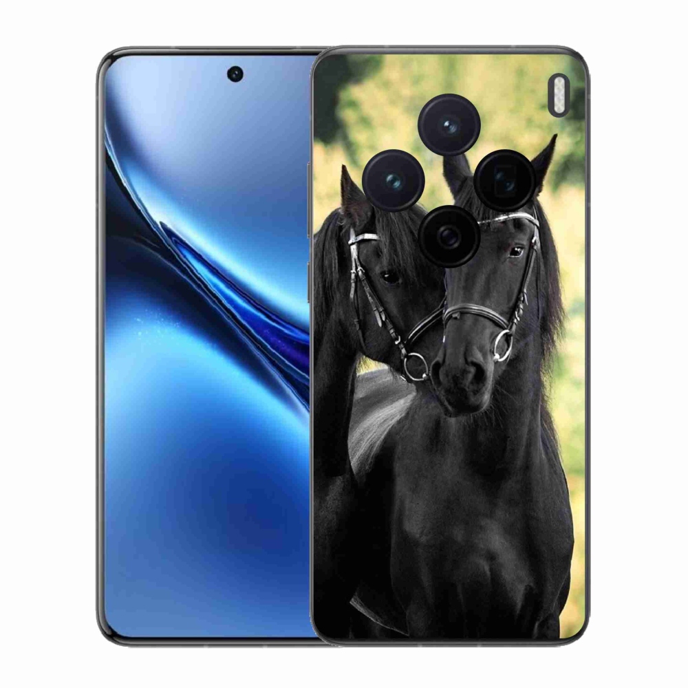 Gelový kryt mmCase na Vivo X200 5G - dva černí koně