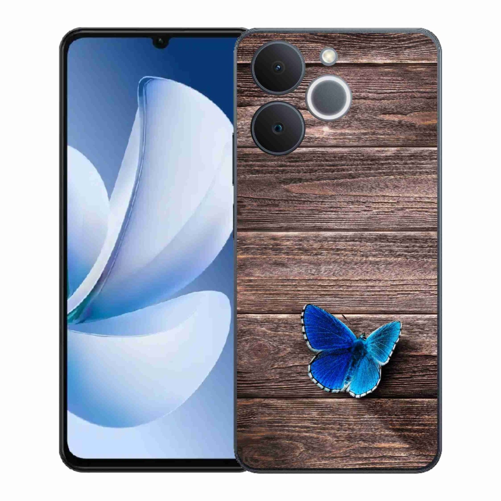 Gelový kryt mmCase na Realme Note 70T - modrý motýl 1