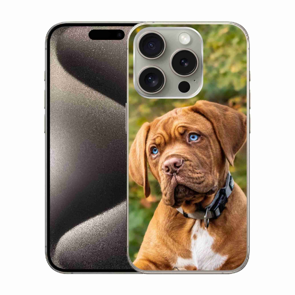Gelový kryt mmCase na iPhone 15 Pro - štěně 