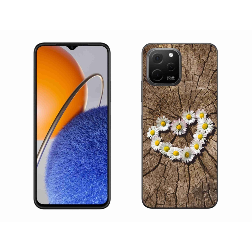Gelový kryt mmCase na Huawei Nova Y61 - srdce z kopretin