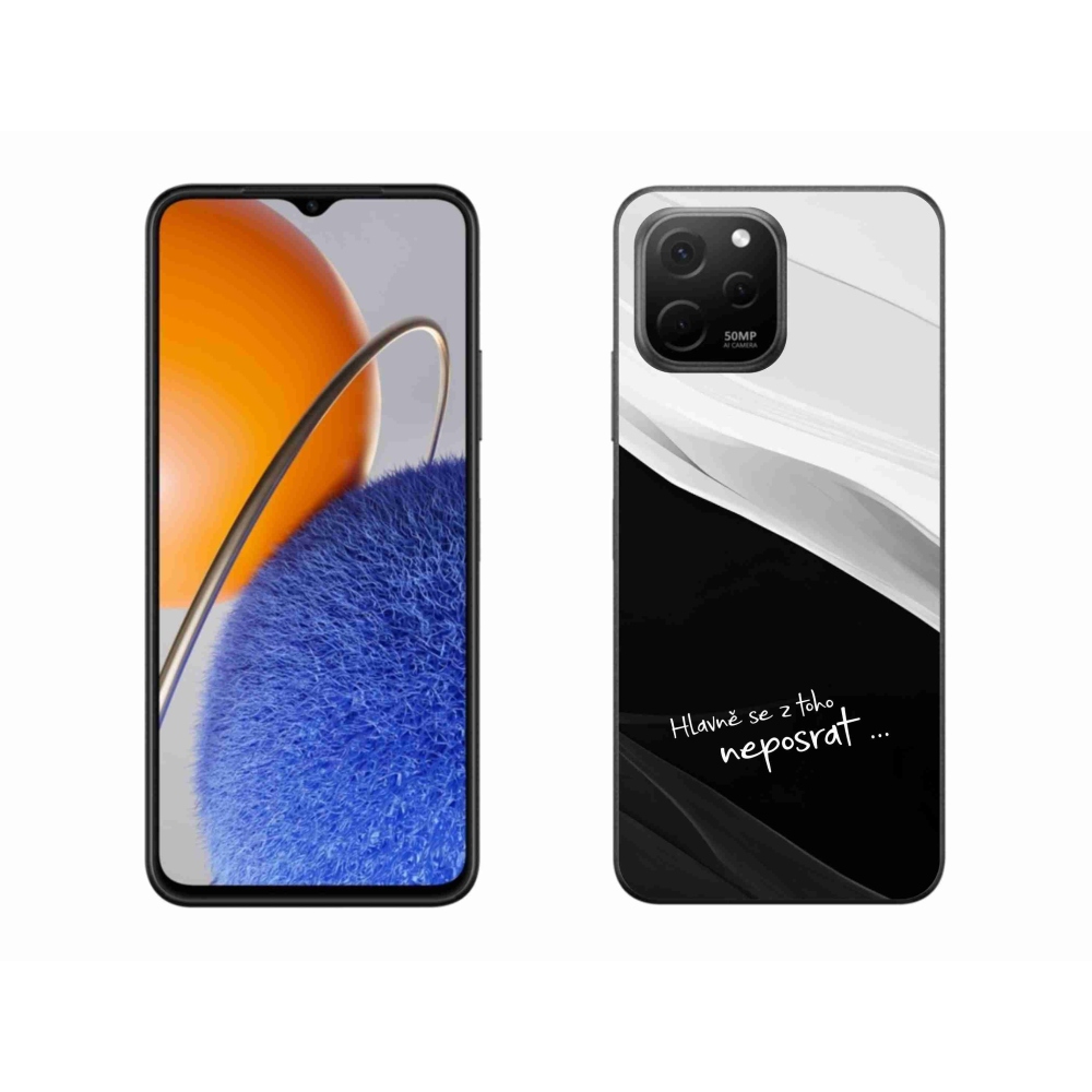 Gelový kryt mmCase na Huawei Nova Y61 - vtipný text 13 černobílé pozadí