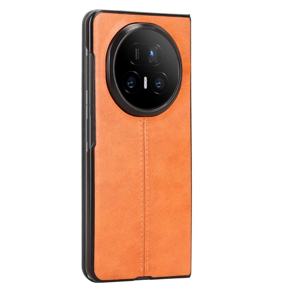 Stitchi plastový obal potažený umělou kůží na mobil Honor Magic V5 - oranžový