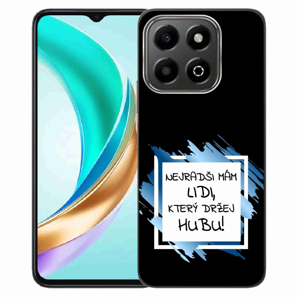 Gelový kryt mmCase na Honor X6b - vtipný text 7 bíločerné pozadí