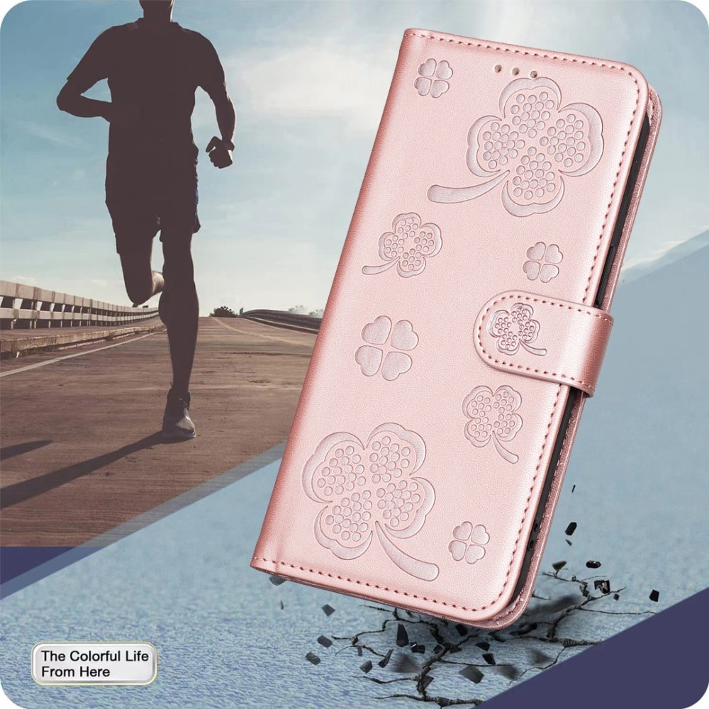 Clover knížkové pouzdro na Honor X8c - růžovozlaté