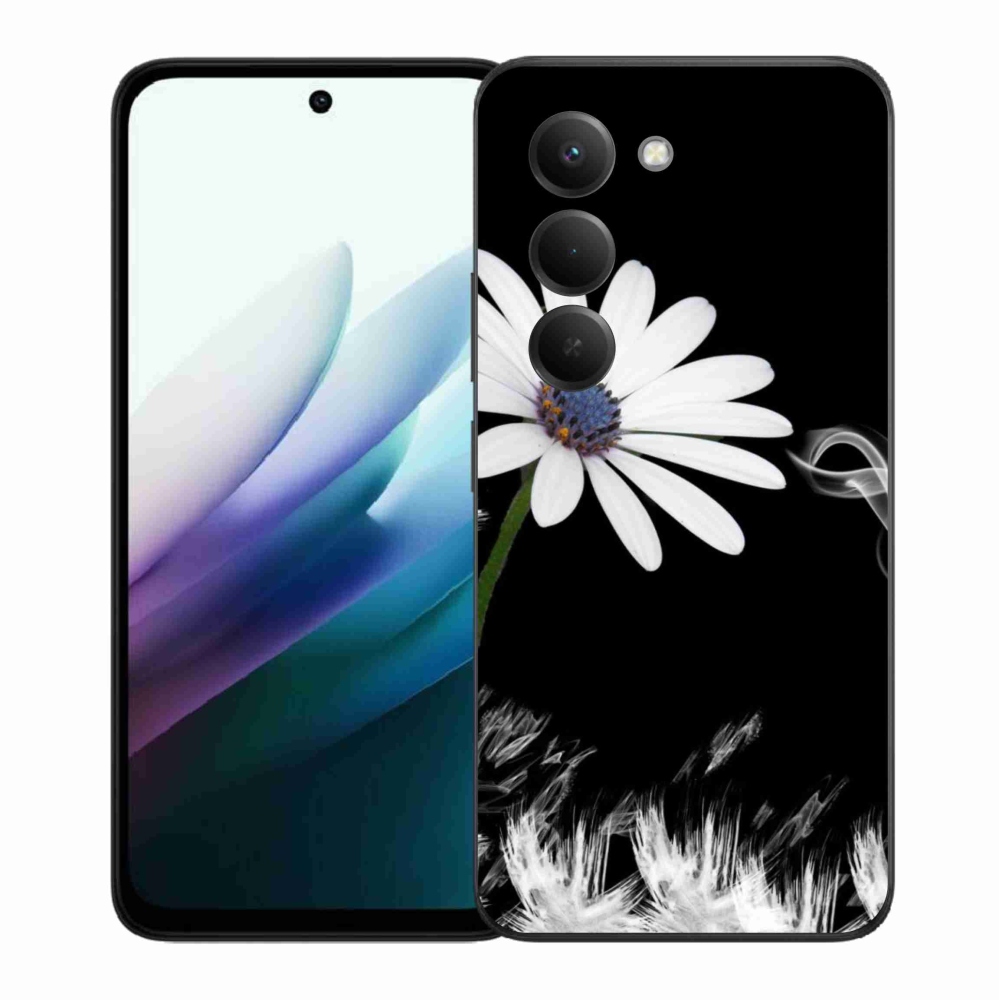 Gelový kryt mmCase na Xiaomi Redmi 15 4G/5G (171mm) - bílá květina