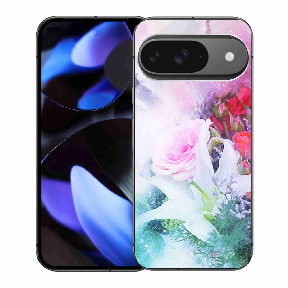 Gelový kryt mmCase na Google Pixel 9/9 Pro - květiny 4