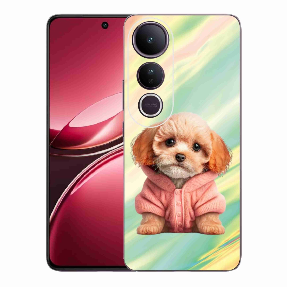 Gelový kryt mmCase na Vivo V50 Lite 4G/5G - štěně ve svetru