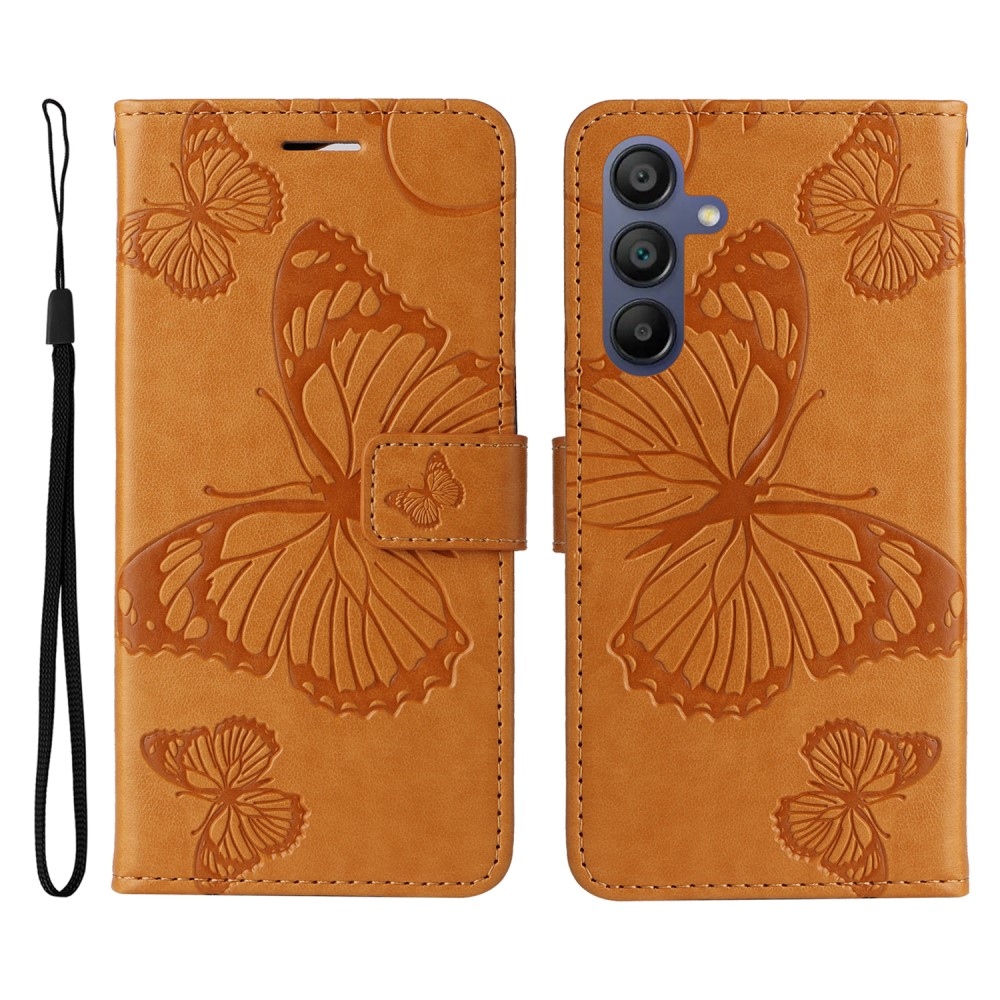 Big Butterfly knížkové pouzdro na Samsung Galaxy A16 4G/5G/A26 5G - žluté