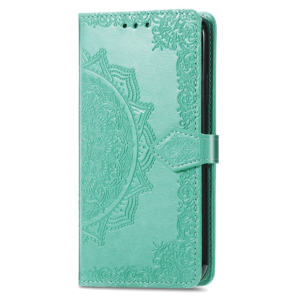 Mandala knížkové pouzdro na Realme Narzo 50 - modrozelené