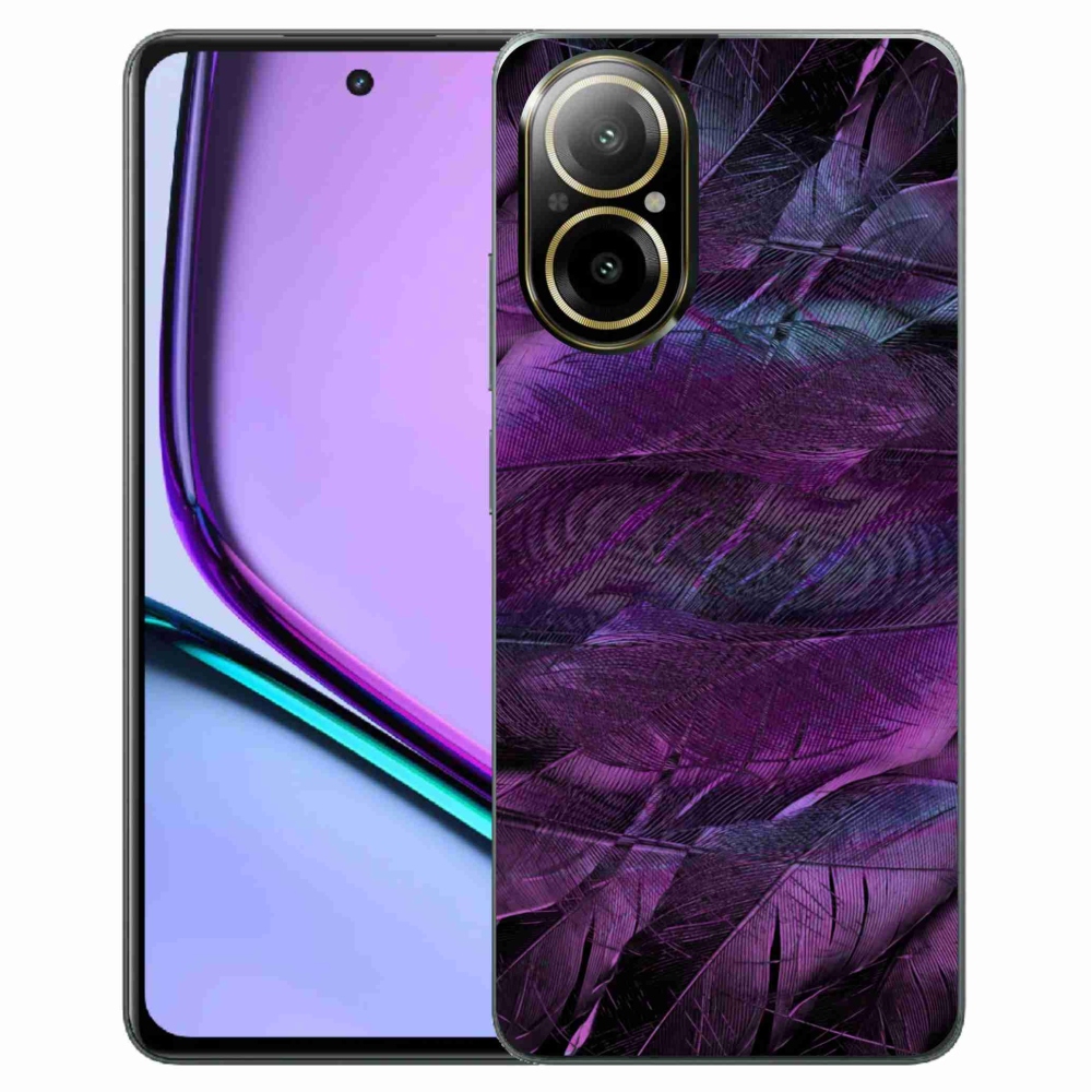 Gelový kryt mmCase na Realme C67 - fialová pírka