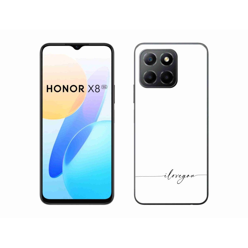 Gelový kryt mmCase na Honor X8 5G/Honor 70 Lite 5G - I love you bílé pozadí