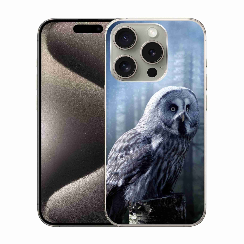 Gelový kryt mmCase na iPhone 15 Pro - sova