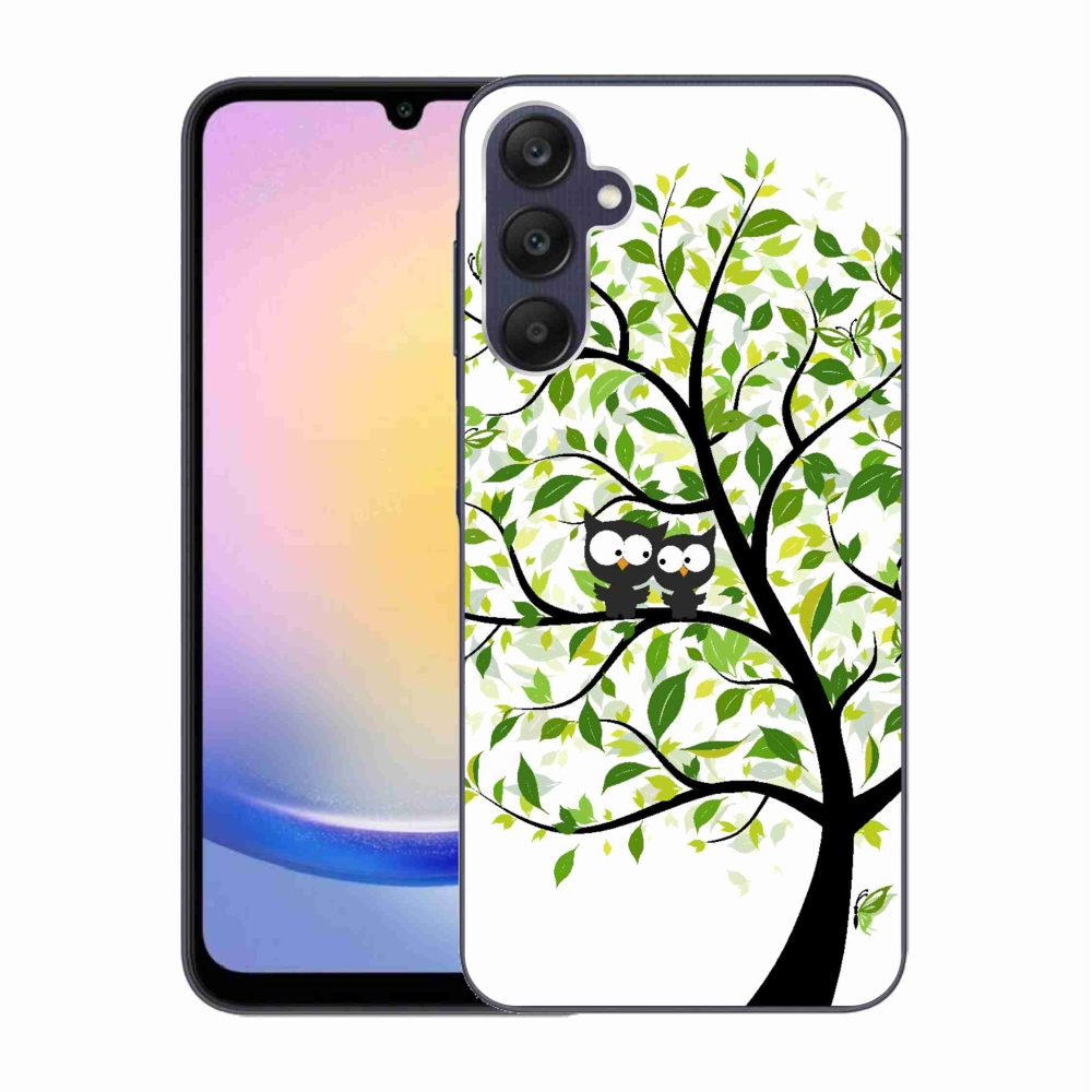 Gelový kryt mmCase na Samsung Galaxy A25 5G - sovičky na stromě