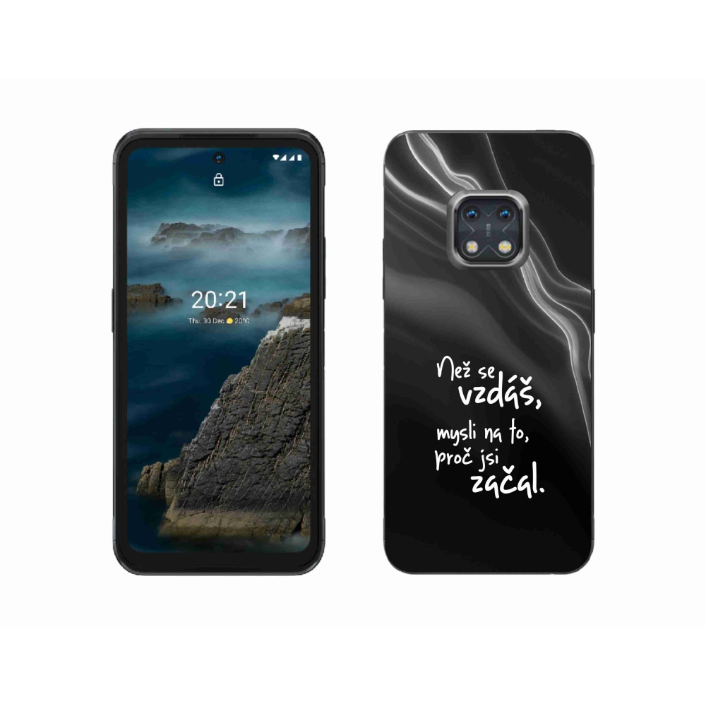 Gelový kryt mmCase na Nokia XR20 - citát 2 černé pozadí