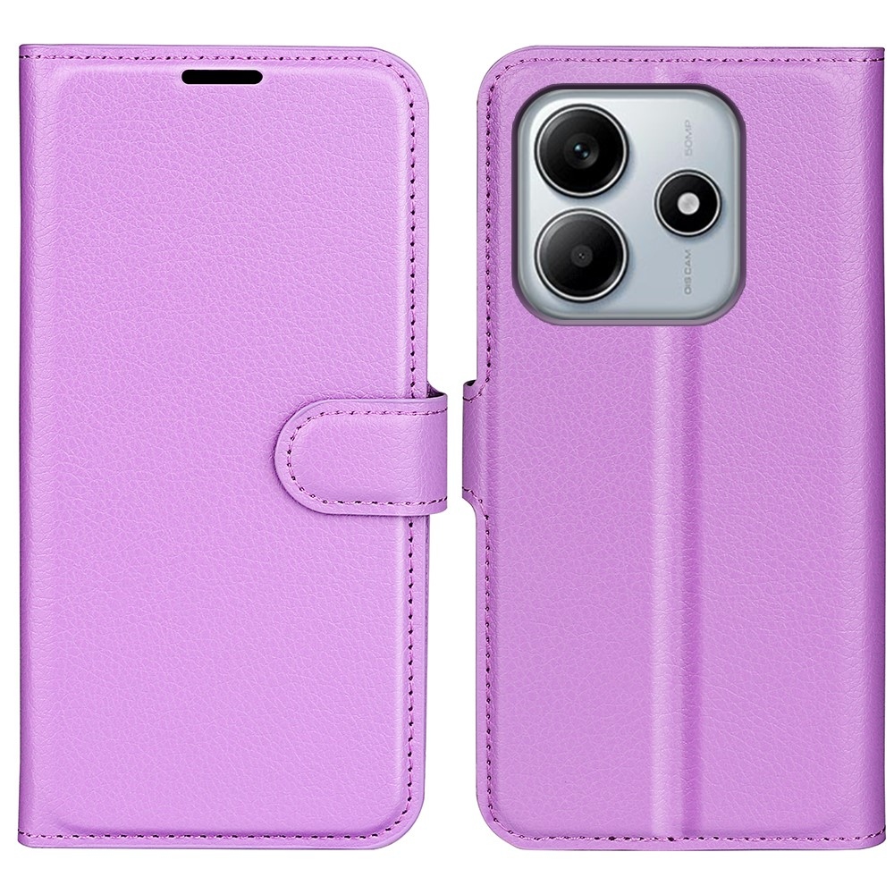 Litchi knížkové pouzdro na Xiaomi Redmi Note 14 5G - fialové