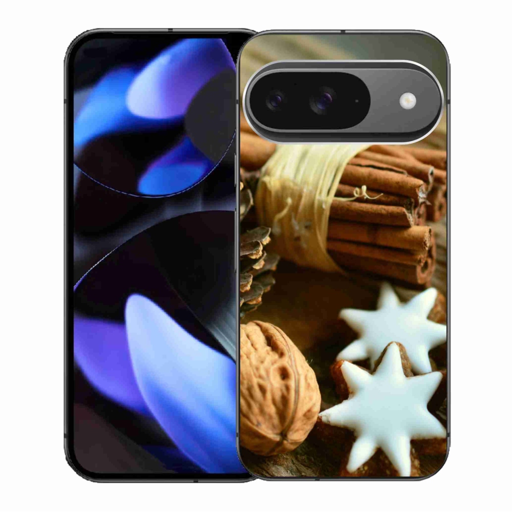 Gelový kryt mmCase na Google Pixel 9/9 Pro - skořice a perníčky
