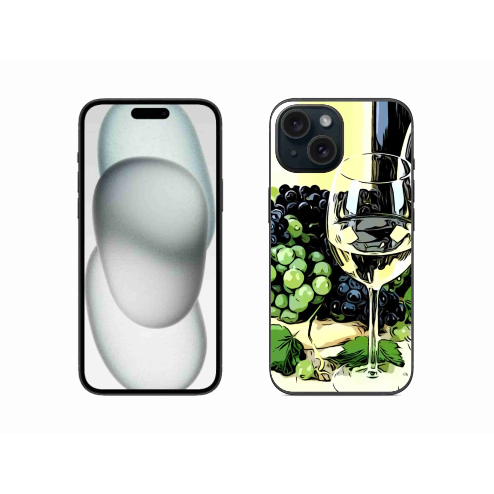 Gelový kryt mmCase na iPhone 15 - sklenka vína