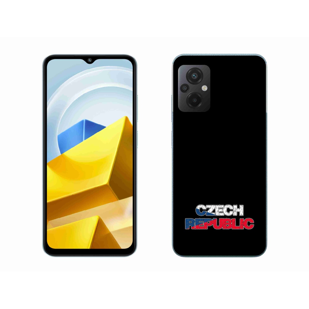 Gelový kryt mmCase na Xiaomi Poco M5 4G - Czech Republic černé pozadí