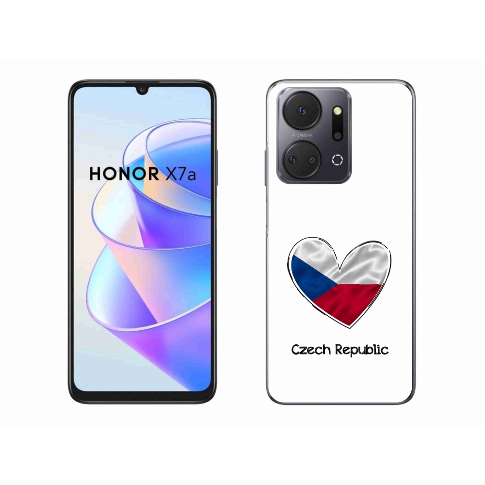 Gelový kryt mmCase na Honor X7a - vlajka srdce bílé pozadí