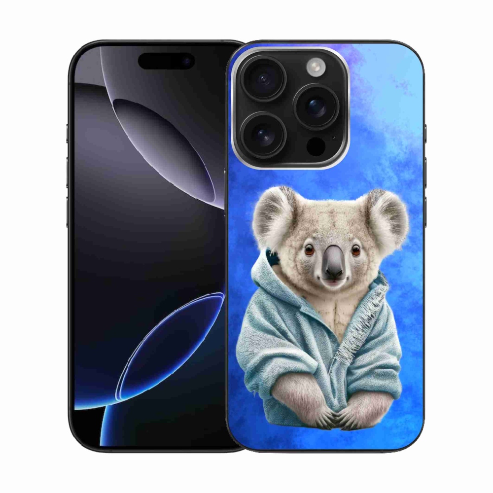 Gelový kryt mmCase na iPhone 16 Pro - koala ve svetru