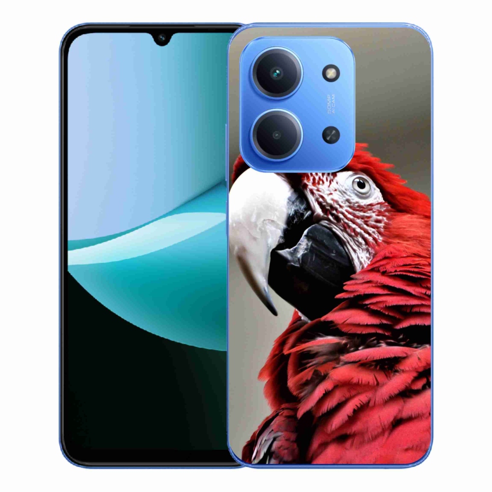 Gelový kryt mmCase na Xiaomi Redmi 15C 4G/5G (173mm) - papoušek ara červený