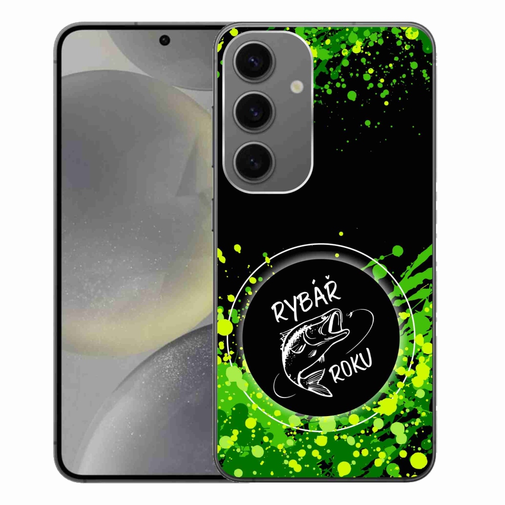 Gelový kryt mmCase na Samsung Galaxy S24+ - rybář roku černé pozadí