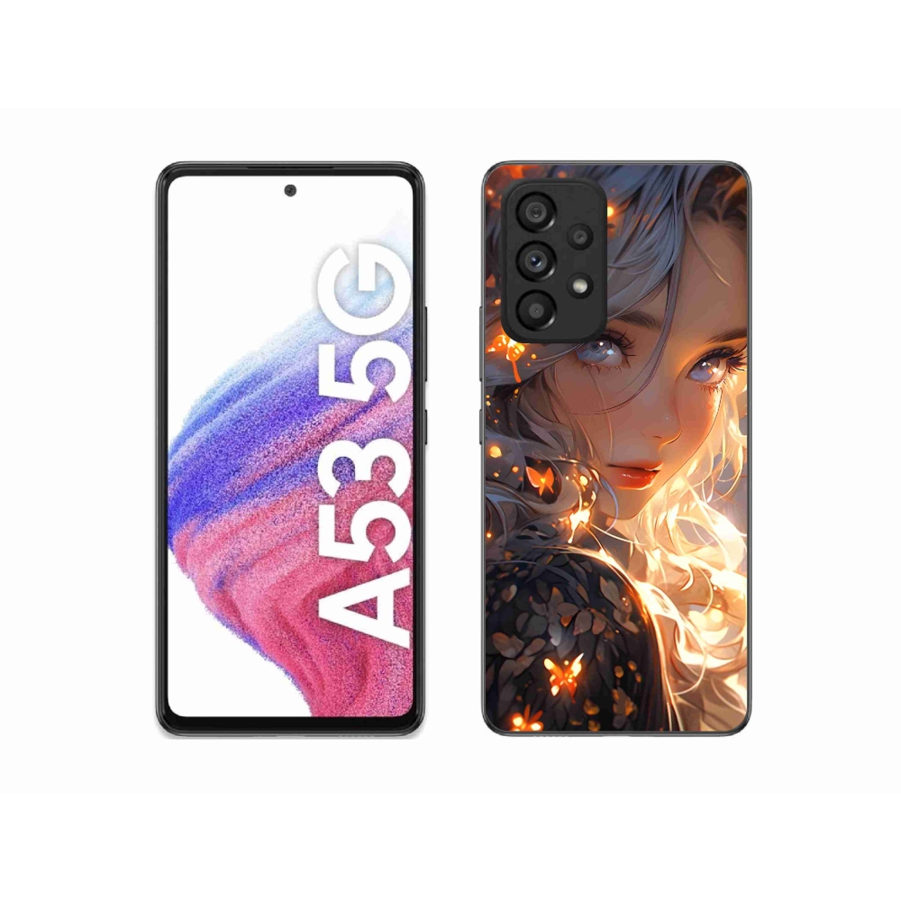 Gelový kryt mmCase na Samsung Galaxy A53 5G - dívka a motýli