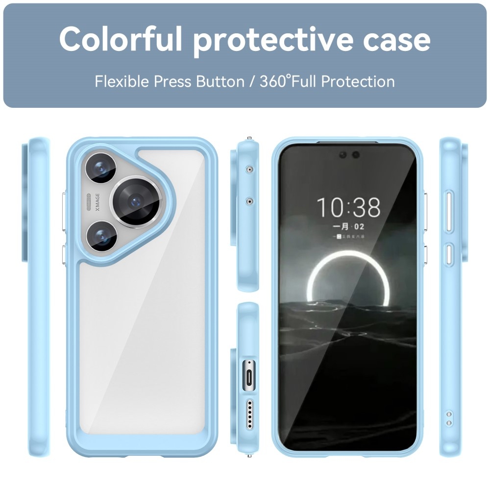 Gelový obal s pevnými zády na Huawei Pura 70 Pro - modrý