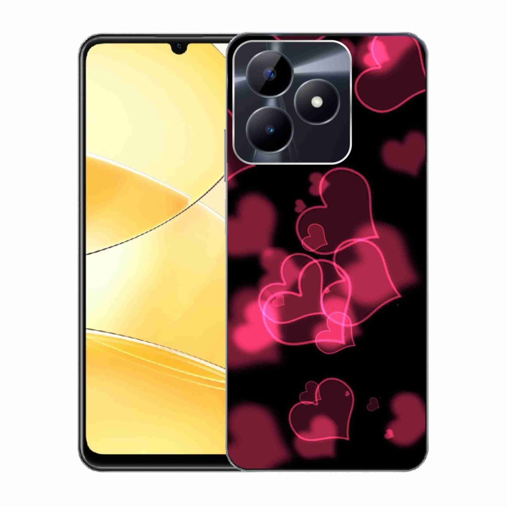 Gelový kryt mmCase na Realme C51/C53 - červená srdíčka