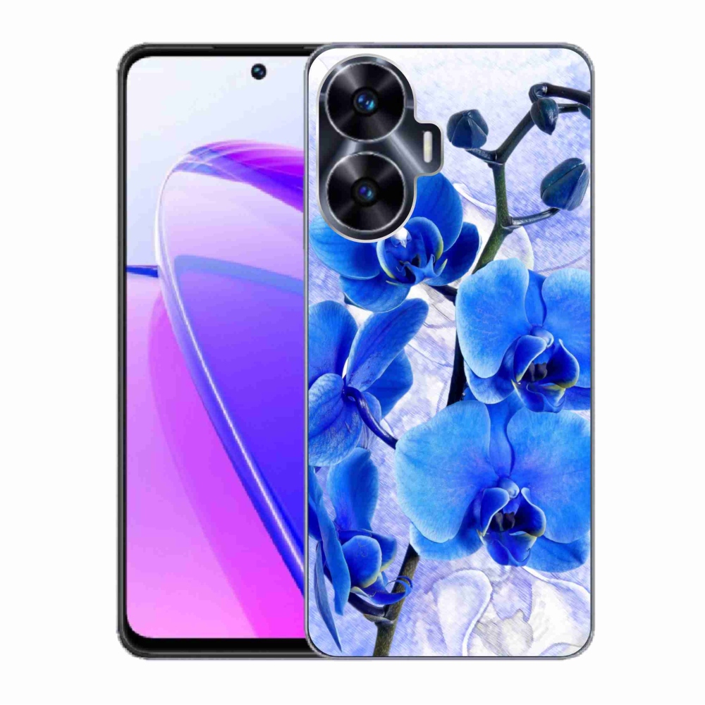 Gelový kryt mmCase na Realme C55 - modré květy