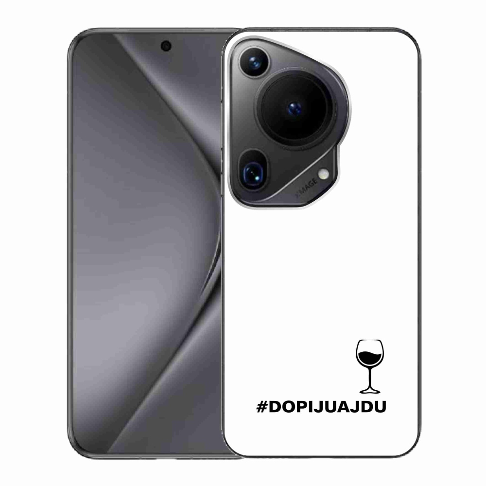Gelový kryt mmCase na Huawei Pura 70 Ultra - vinný motiv bílé pozadí