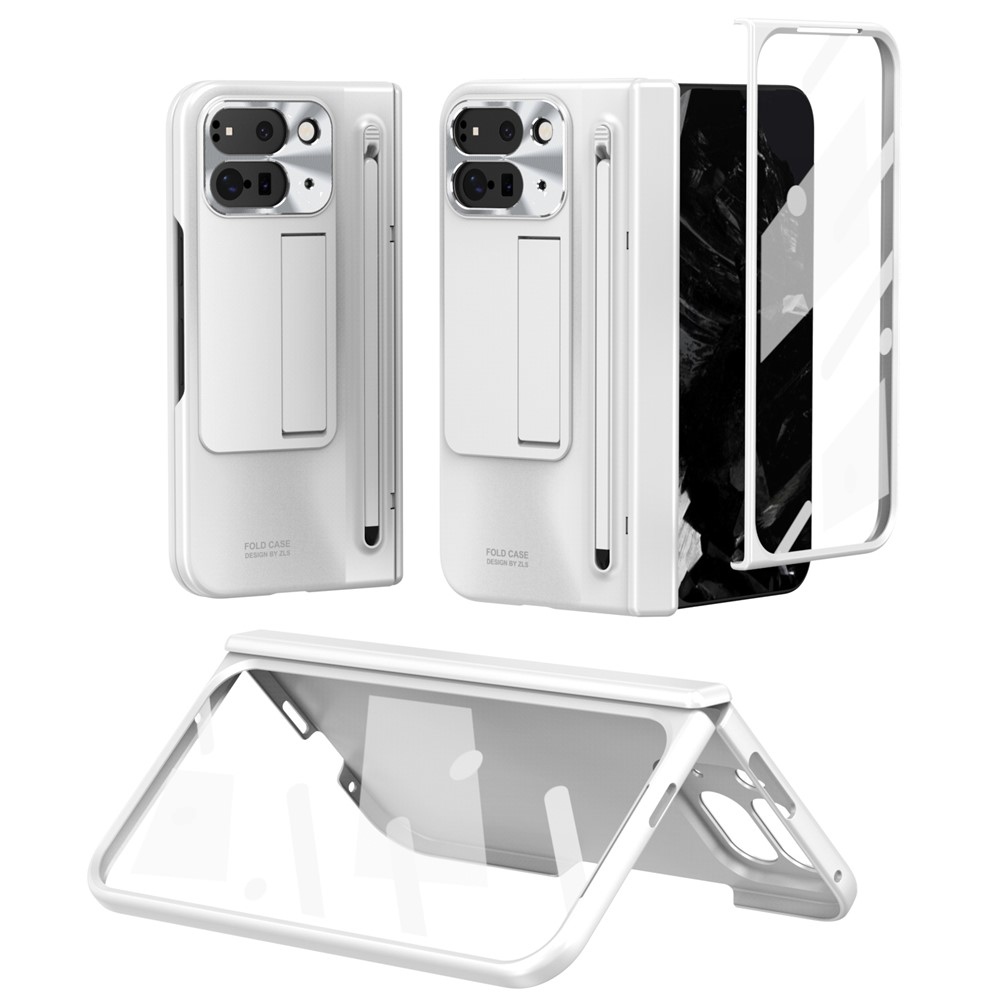 Hinge plastový kryt se stylusem a ochranou displeje na Google Pixel 10 Pro Fold - bílý