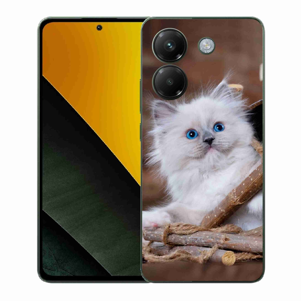Gelový kryt mmCase na Xiaomi Poco M7 Pro 5G - bílé kotě