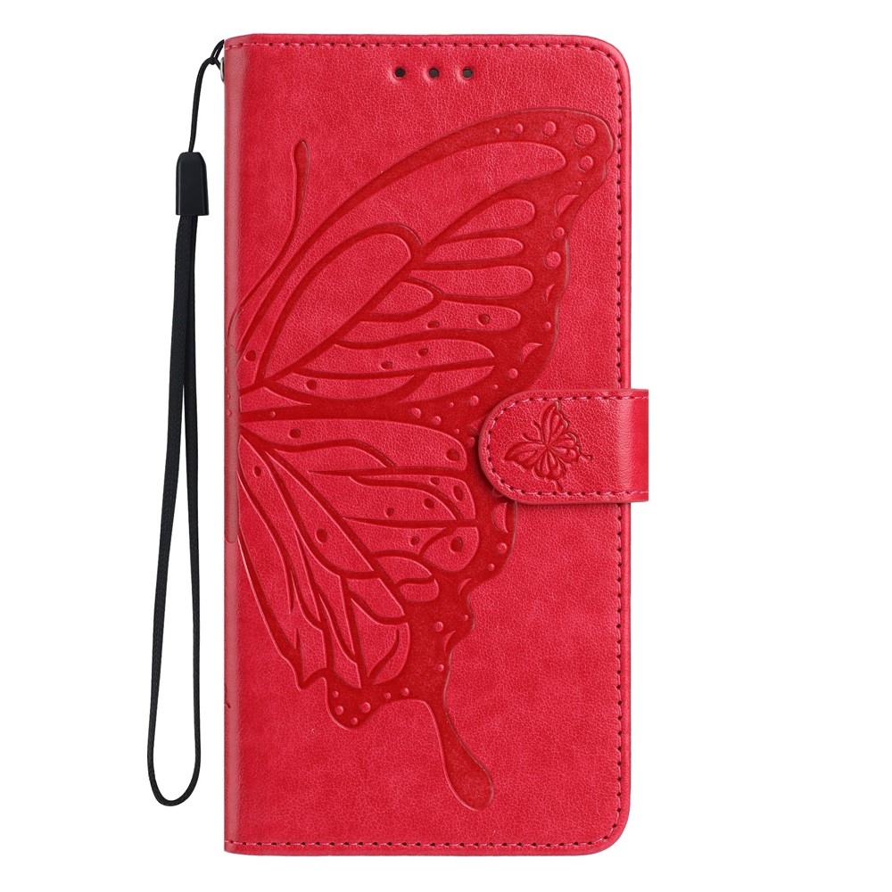Floral Butterfly knížkové pouzdro na Xiaomi 15T - červené