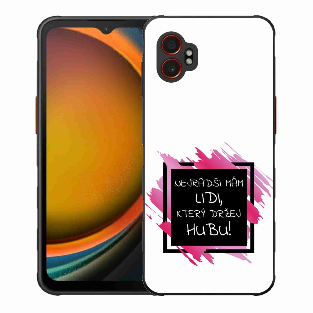 Gelový kryt mmCase na Samsung Galaxy Xcover 7 Pro - vtipný text 7 černobílé pozadí