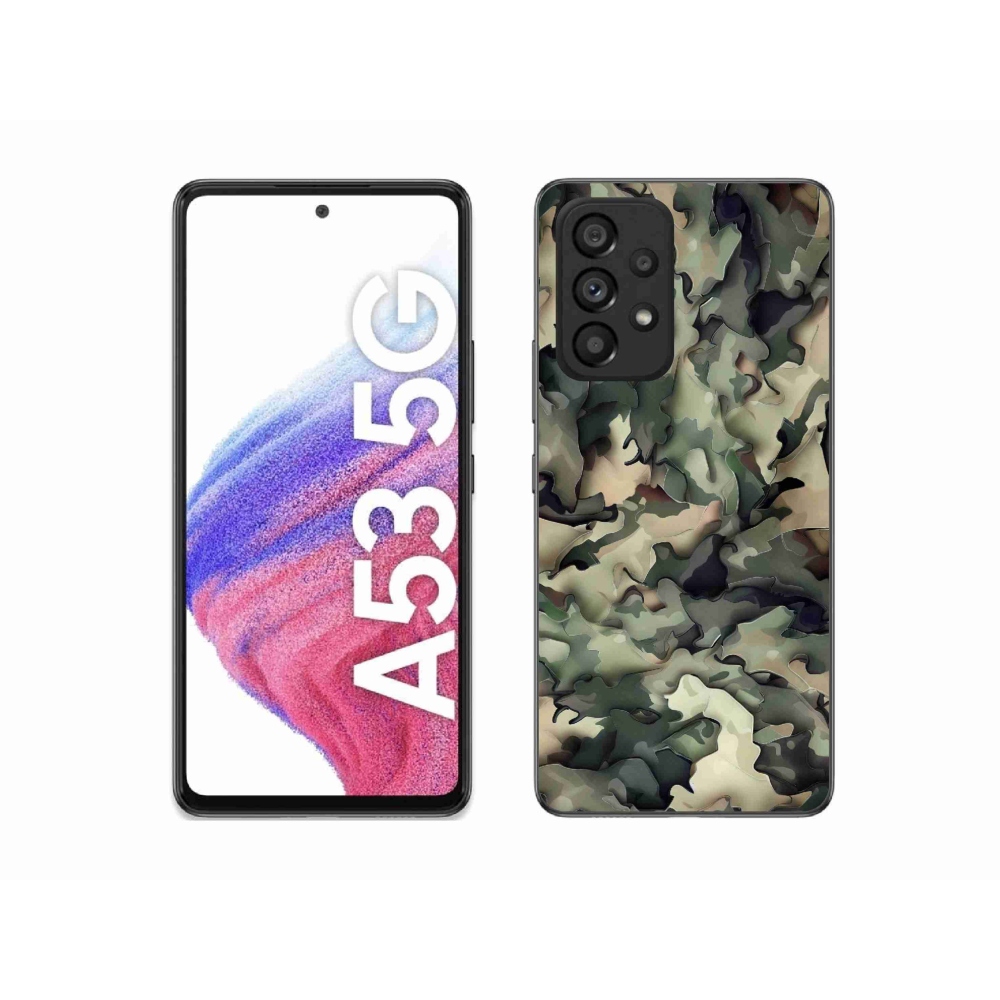 Gelový kryt mmCase na Samsung Galaxy A53 5G - maskáčový vzor 9
