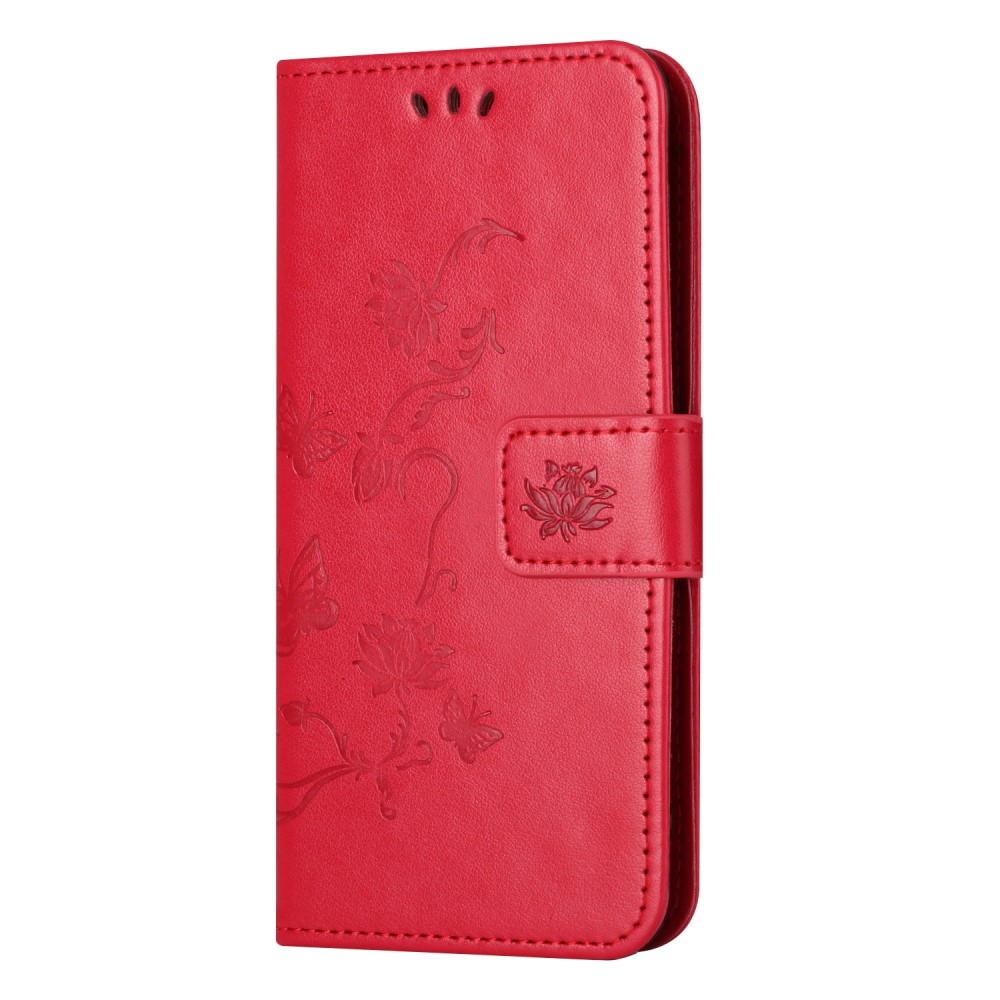 Flower knížkové pouzdro na Samsung Galaxy M15 5G - červené