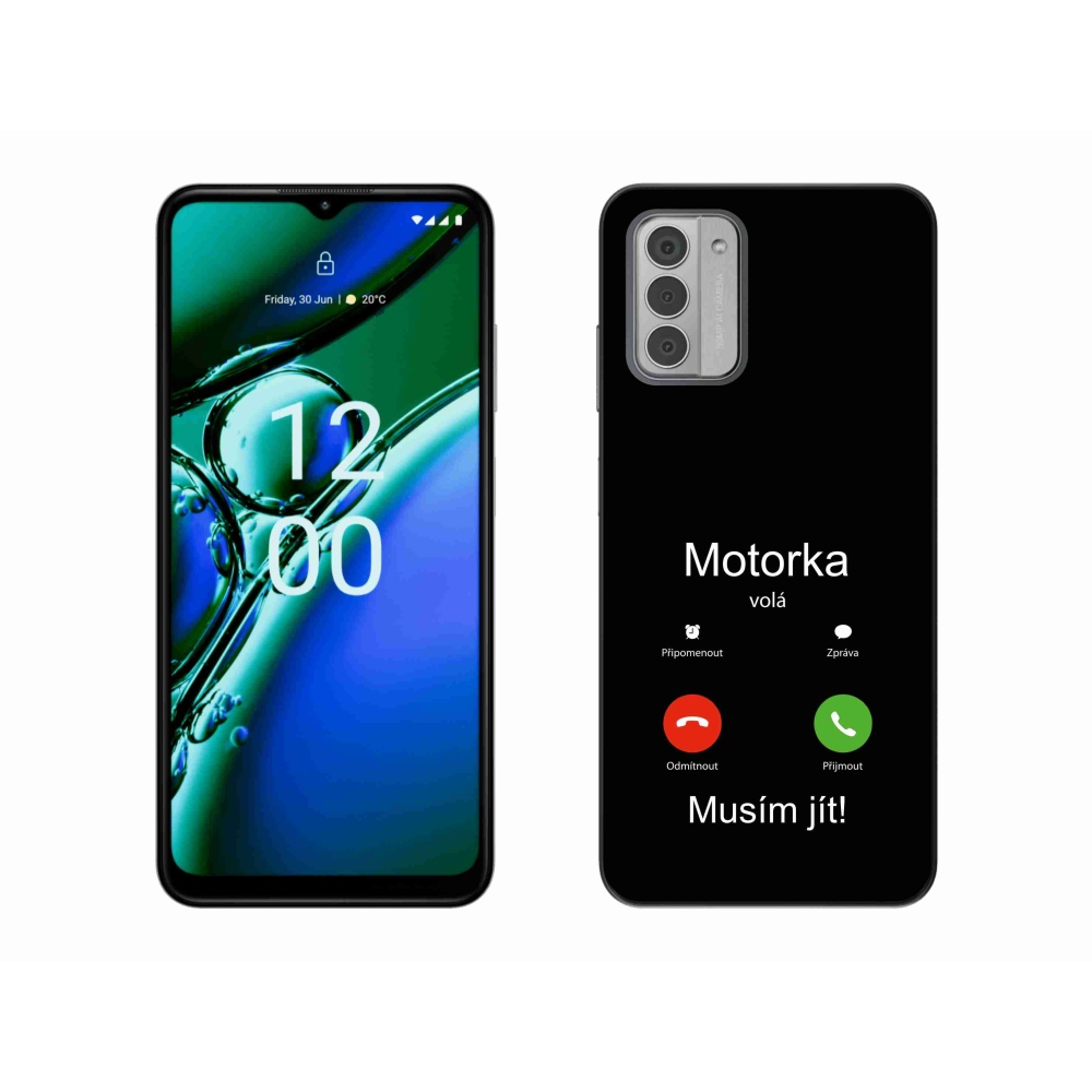 Gelový kryt mmCase na Nokia G42 - motorka volá černé pozadí