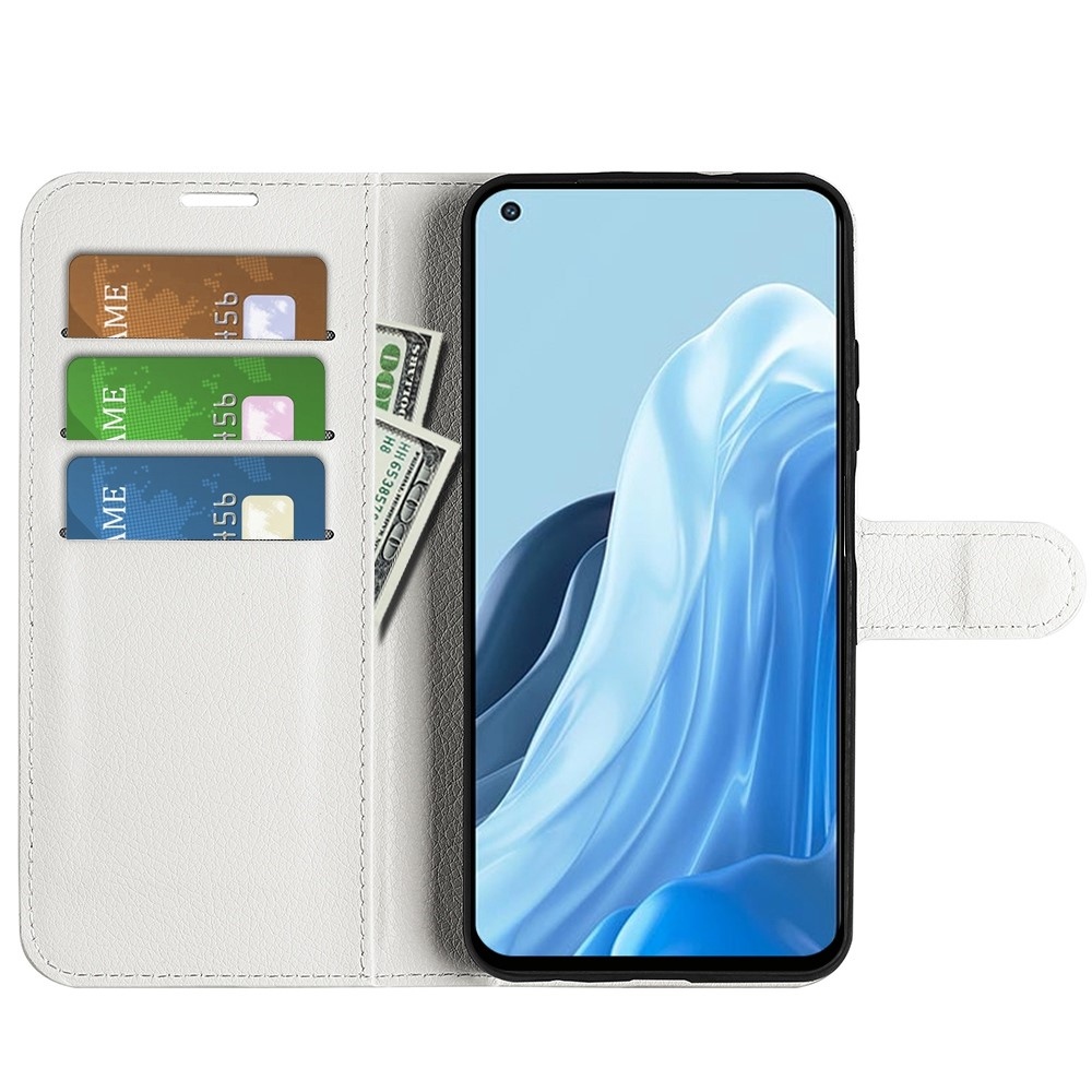 Litchi knížkové pouzdro na Oppo Find X5 Lite - bílé