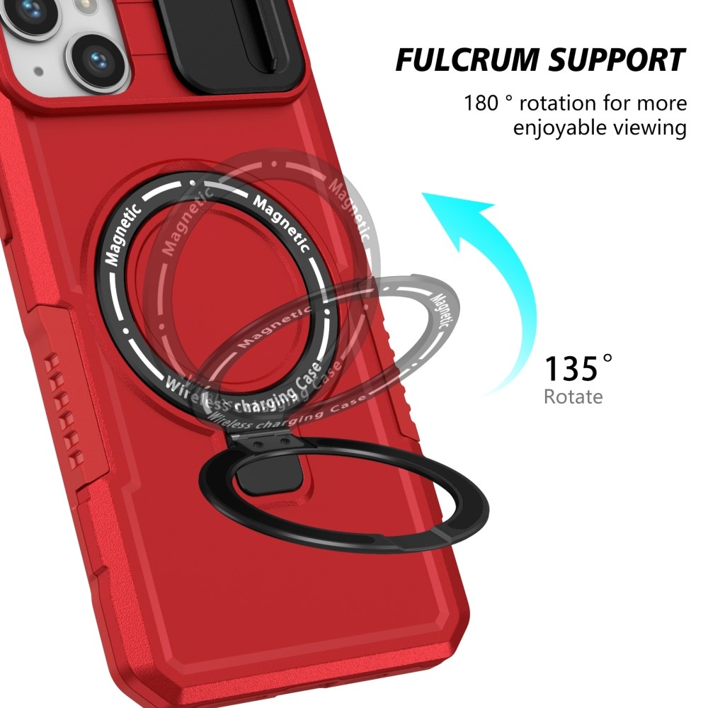 Fulcrum odolný kryt s ochranou fotoaparátu a s MagSafe na iPhone 14 - červený