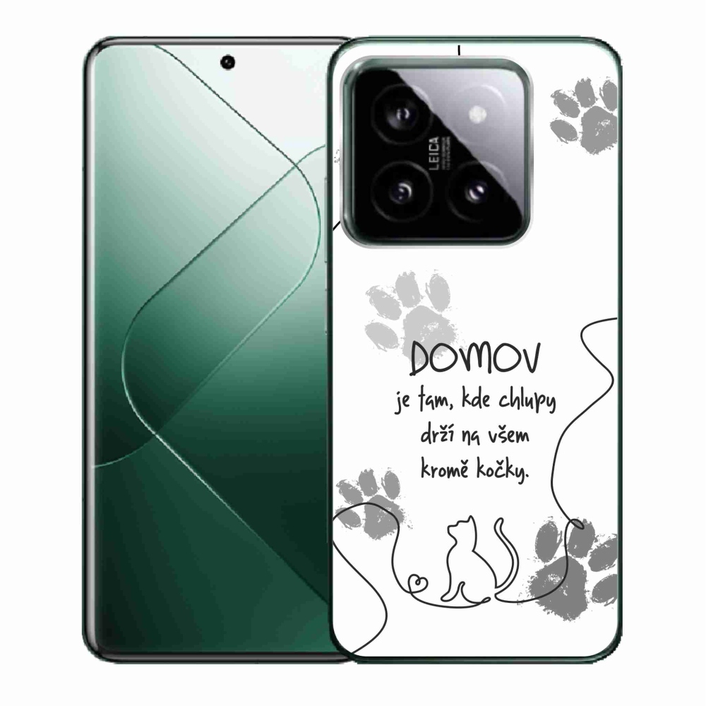Gelový kryt mmCase na Xiaomi 14 - kočičí motiv bílé pozadí