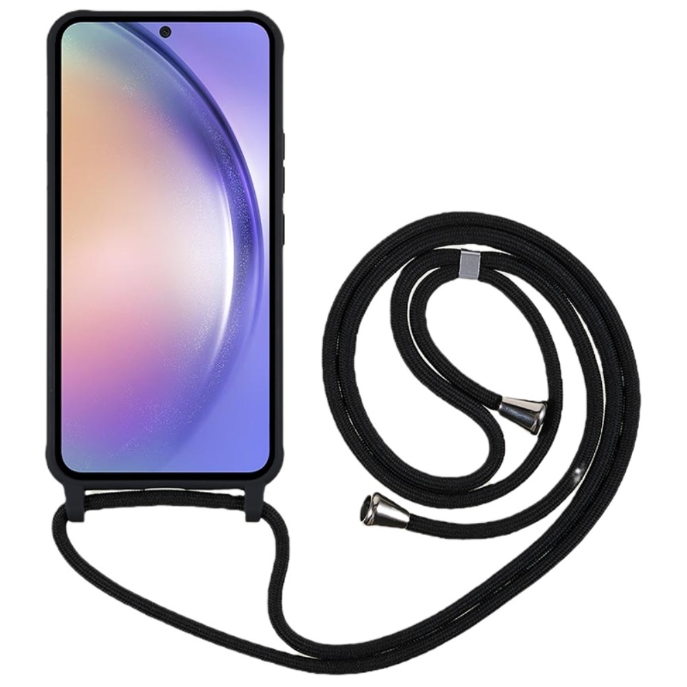 Lany gelový obal se šňůrkou na Samsung Galaxy S25+ - černý